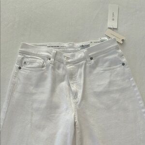AG Saige Wide Leg Crop Jean Women's, White Cuffed Jeans, 28